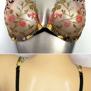 Victoria's Secret Black Yellow Red Floral New